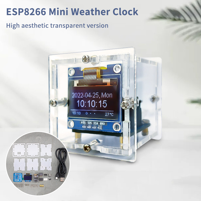ESP8266 Mini Weather Clock Kit - Diy Electronics Gadgets recensie en prijs