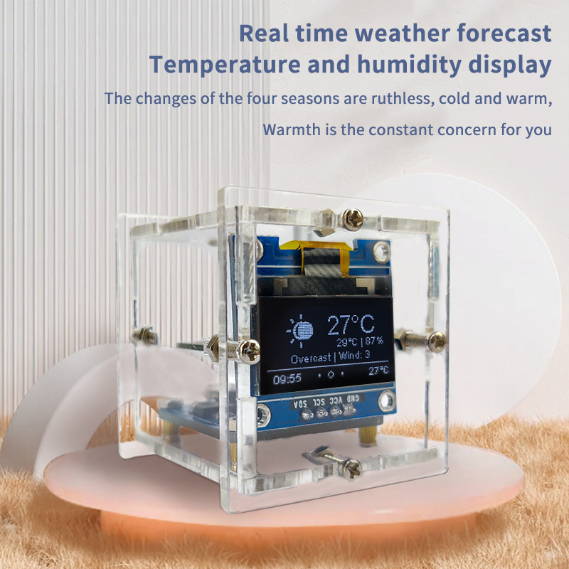 ESP8266 Mini Weather Clock Kit - Diy Electronics Gadgets recensie en prijs