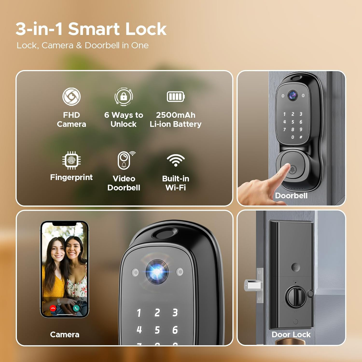 Tuya Wifi Smart Door Lock ‎Cam - Electronics & Gadgets Charging Gocable 8 In 1 Edc 100W Cable recensie en prijs