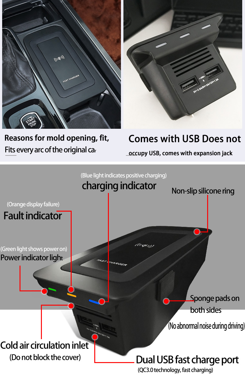 15w Wireless Charger for Volvo - Wireless Phone Charger Pad recensie en prijs