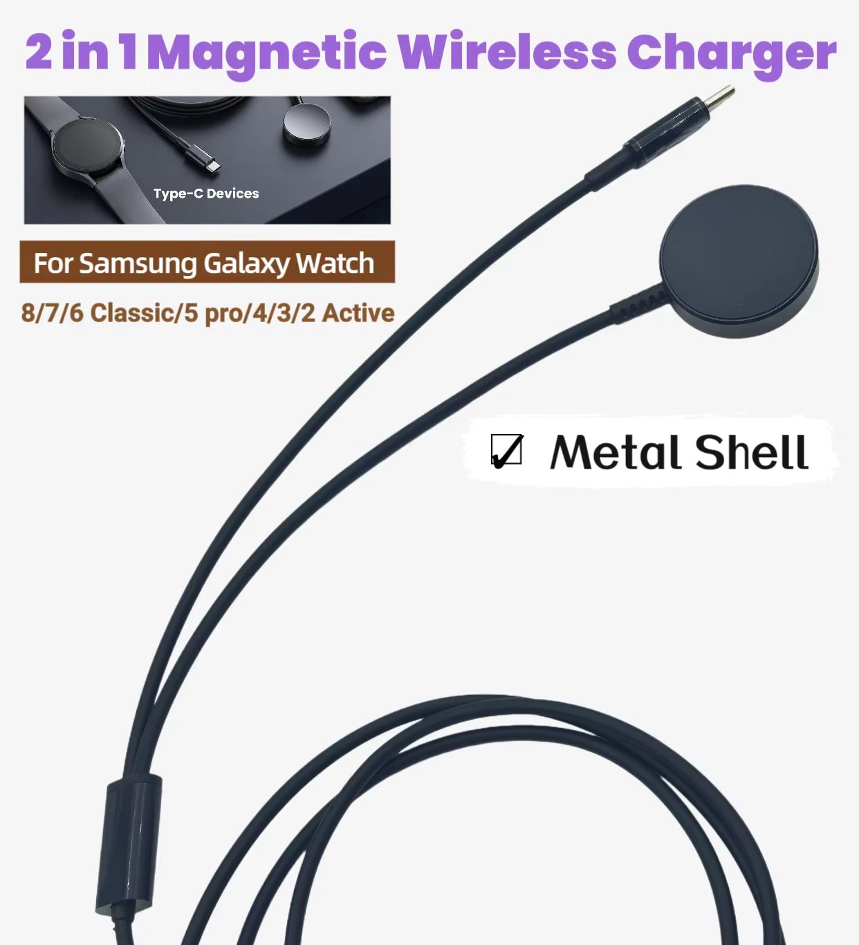 Type-C 2-in-1 Magnetic Wireles - Magnetic Charging Cable recensie en prijs