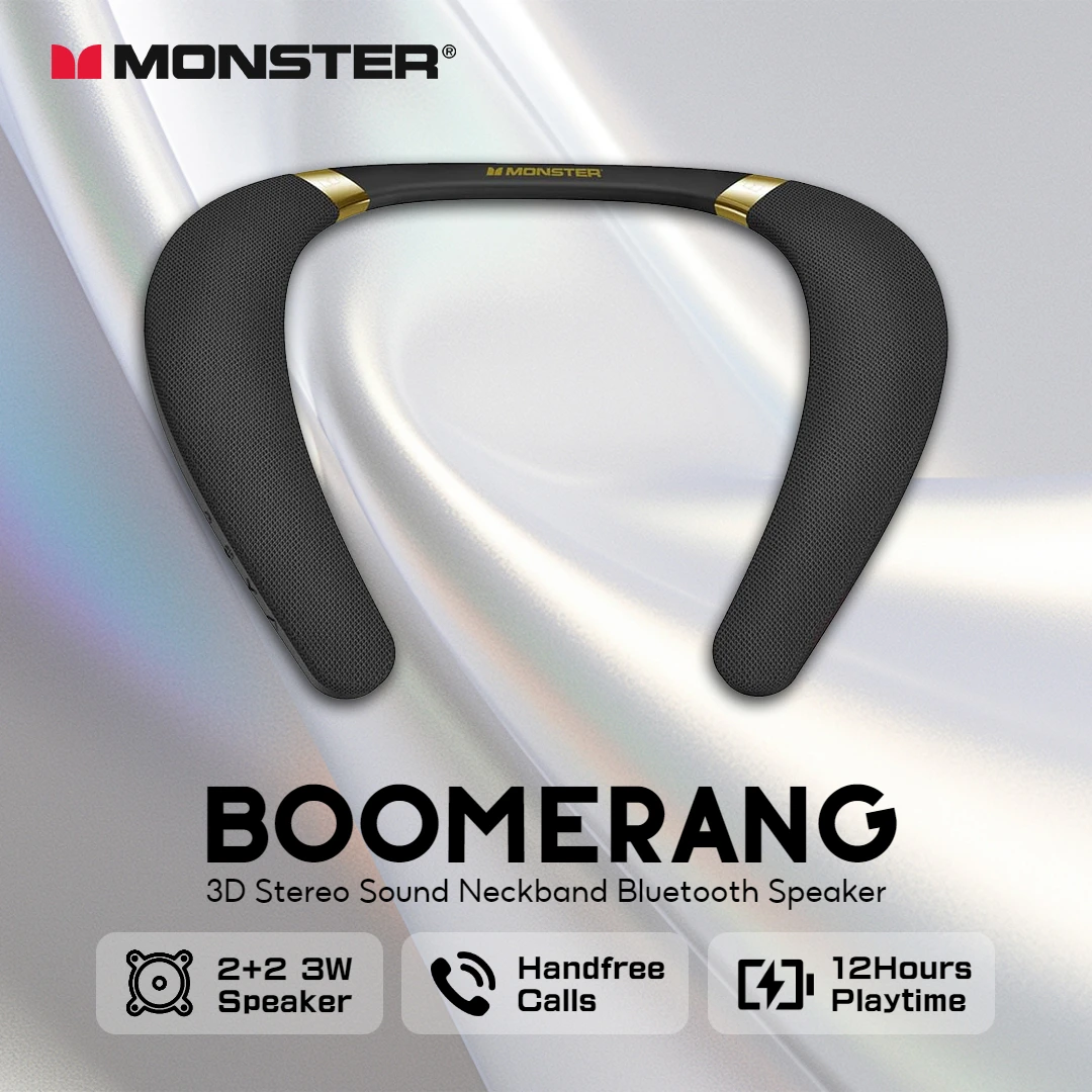 New Monster Boomerang Neck Ban - Bluetooth Speaker Waterproof recensie en prijs