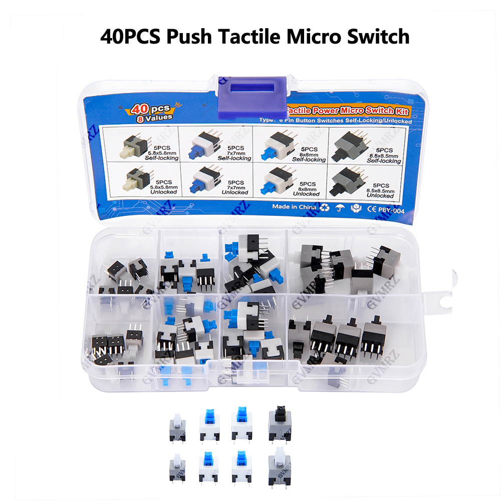 40PCS 8Values Push Tactile Mic - Diy Electronics Gadgets recensie en prijs